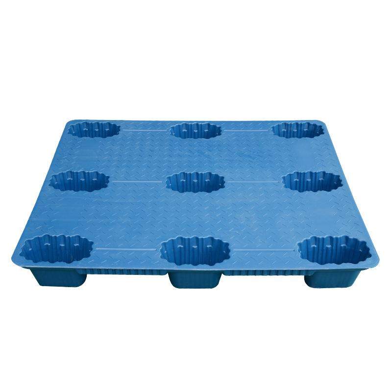 蓝色九脚吹塑托盘四面进叉物流仓储塑料卡板叉车货运仓库防潮垫板,淘宝优惠券,粉丝福利购,淘宝优惠卷