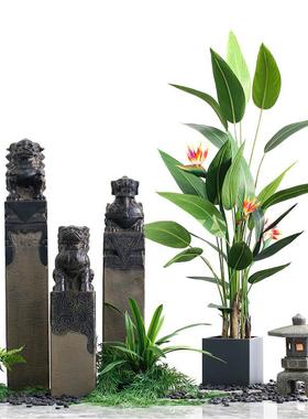 北欧彷真石头雨花石原石天然鹅卵石铺地庭院景观园林造景装饰