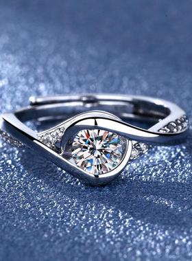 网红热卖戒指韩版闪耀锆石天使之吻戒指简约开口可调节送女友