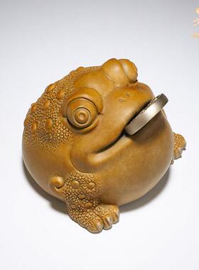 点铜大师铜饰品《小金蟾蜍》桌面小玩意招财三脚金蟾蜍新店开业礼