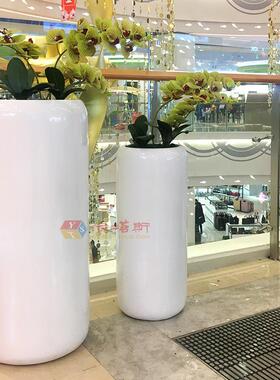 商场玻璃钢花盆多面组合异形花器酒店售楼部落地装饰花体