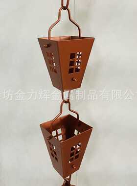 屋檐天沟导雨链 紫铜景观雨链 铝合金花瓣雨水链 款式多样