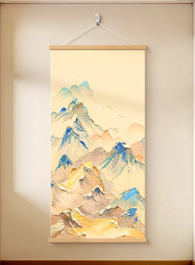 新中式千里江山图装饰画有山无水