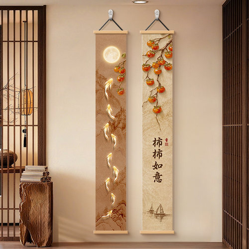 吉祥如意新中式玄关装饰画宋代美学走廊过道壁画入户门正对墙挂画 - 图2