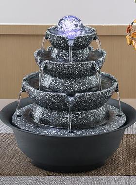 八方来财风水轮摆件循环水景喷泉室内家居办公桌面流水生财风水球