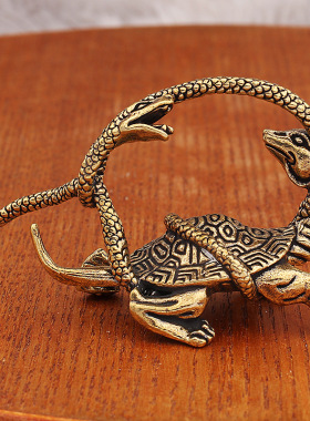 黄铜四大神兽摆件青龙白虎朱雀玄武创意四方摆件一套家居