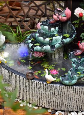 庭院布置户外成品鱼池流水摆件循环水小院造景室外鱼缸水系景观