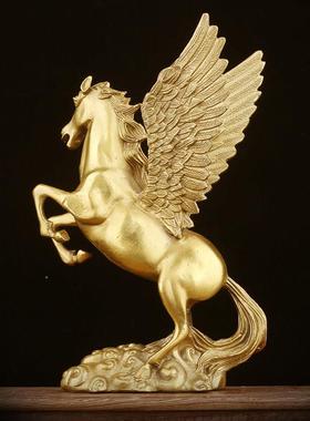 黄铜飞马 大号龙马 龙摆件 中式桌面水马客厅办公室装饰品