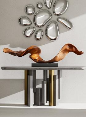 入户玄关案几摆件轻奢别墅酒店大堂创意现代艺术雕塑软装工艺品