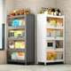 Kitchen floor-standing storage rack with cabinet doors Multi-layer cabinets Microwave oven storage cupboards Household steel sideboard
