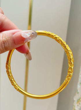 合金NANSHE/南奢  卷草纹实心手镯古法传承经典百搭