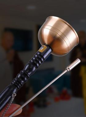 引磬台湾博能堂纯铜伸缩木柄引罄用品大全家用铜罄助念磬乐器法器