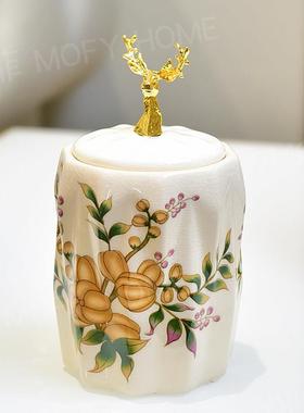 陶瓷牙签筒欧式家用牙签罐创意牙线盒棉签收纳盒桌面家居装饰摆件