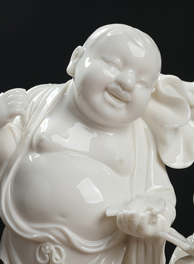 戴玉堂陶瓷摆件《和合二仙神像》德化白瓷工艺品新婚礼物家居饰品