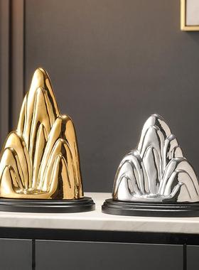 新中式金山银山客厅摆件高端大气上档次招财电视柜办公室装饰礼品