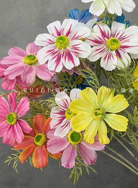 仿真花3D布料大格桑花波斯菊清新田园风造景婚庆布置家居摆件