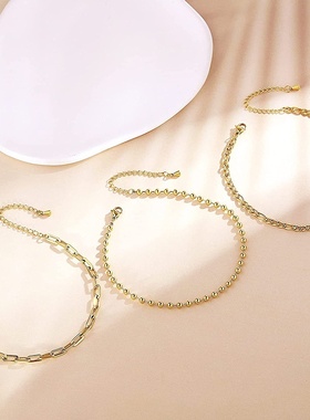 2025新款钛钢复古脚链不掉色时尚潮流男款简约链饰百搭个性手链