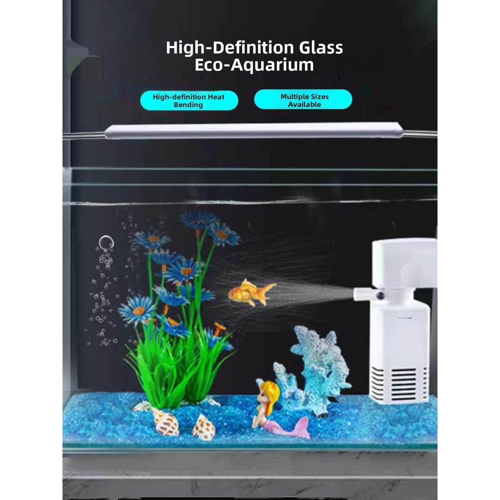 长80宽40鱼缸水族箱客厅小型迷你桌面免换水生态造景热弯超白玻璃,淘宝优惠券,粉丝福利购,淘宝优惠卷