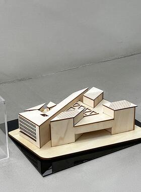 创意木制别墅展示盒摆件建筑模型装饰品样板间客厅书房软装现代