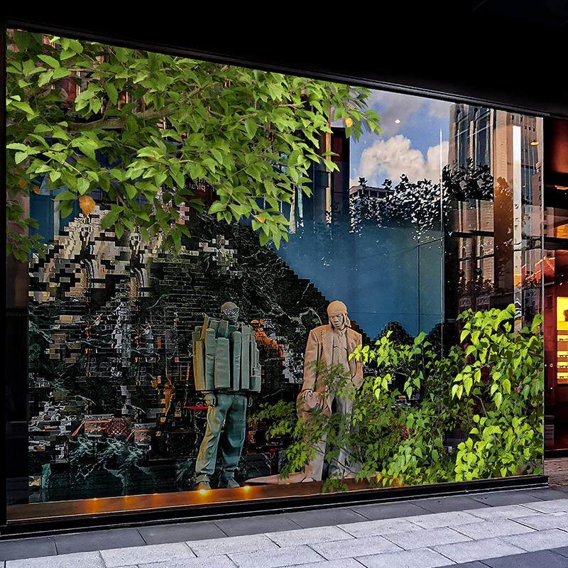 夏日绿植店铺橱窗玻璃门贴纸咖啡网红店氛围装饰静电无胶贴高级感,淘宝优惠券,粉丝福利购,淘宝优惠卷