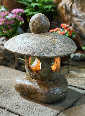 中式仿古庭院灯户外太阳能石灯笼别墅花园草坪灯造景布置装饰摆件