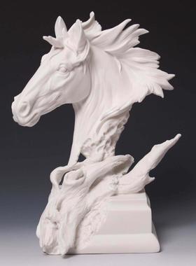 新中式陶瓷马头摆件创意个性客厅办公室桌面摆件简约马到成功现代