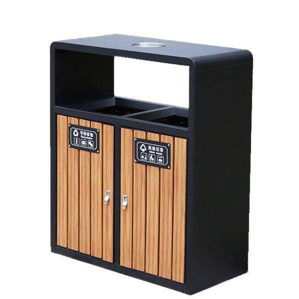物业钢木果皮箱钢木双分类垃圾桶立式果皮箱生产厂家户外垃圾桶,淘宝优惠券,粉丝福利购,淘宝优惠卷