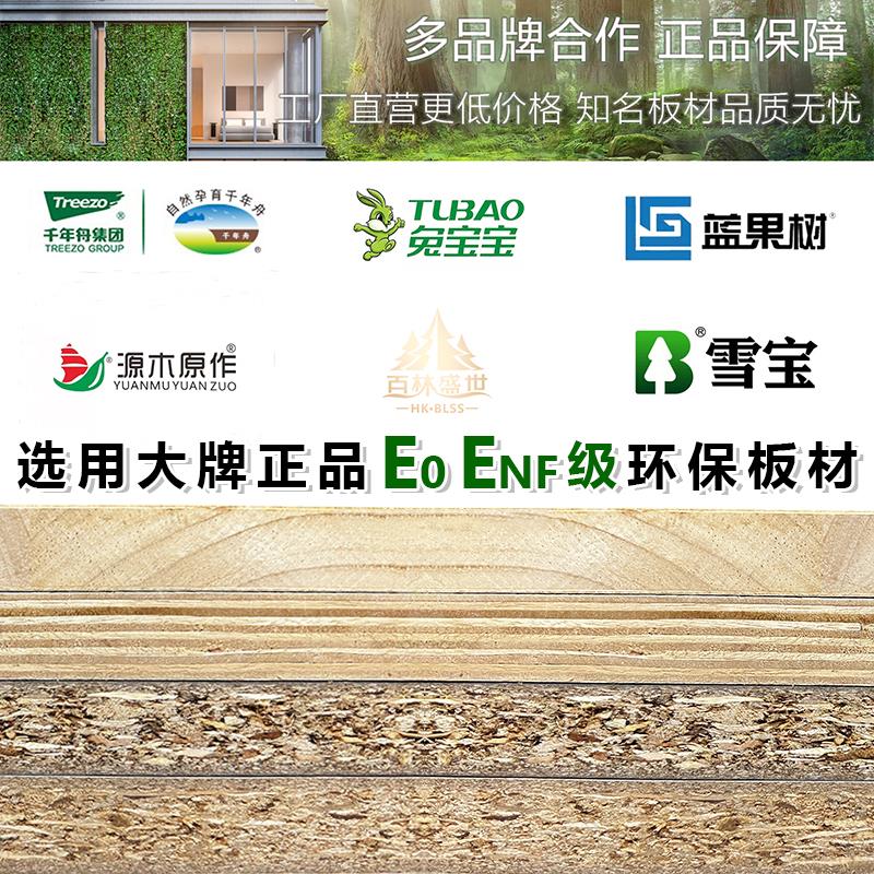 PET肤感高光厨柜衣柜门板分层隔板定制双饰面ENF柜门翻新自装柜板 - 图1