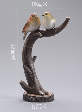 美式现代创意摆设小鸟家居简约电视柜酒柜装饰品树枝小鸟客厅摆件