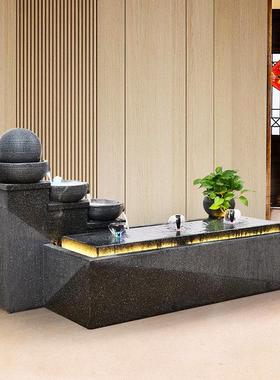 欧式喷泉流水摆件现代客厅简约加湿招财水景户外阳台落地鱼缸装饰