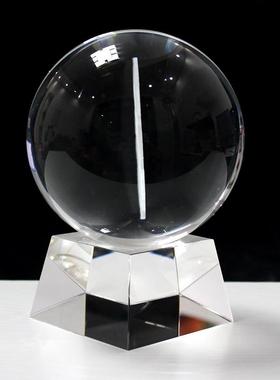 水晶玻璃球内雕3D内雕八卦图案工艺品家居玄关卧室桌面摆件