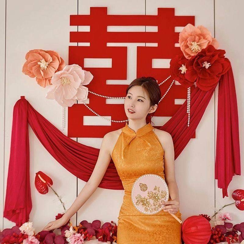 婚房女方布置卧室装饰套装婚礼结婚房间新房牀头拍照大喜字背景墙,淘宝优惠券,粉丝福利购,淘宝优惠卷