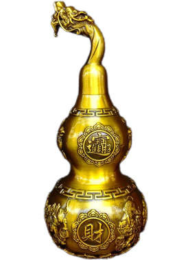 龙头神兽葫芦摆件黄铜开口八卦葫芦家居办公室装饰工艺礼品批发
