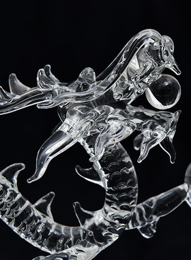 水晶玻璃工艺品家居装饰动物摆件气质腾龙十二生肖生日礼物