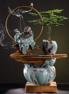 中式流水摆d件风水招财创意客厅办公室卧室喷泉加湿器开业乔迁礼