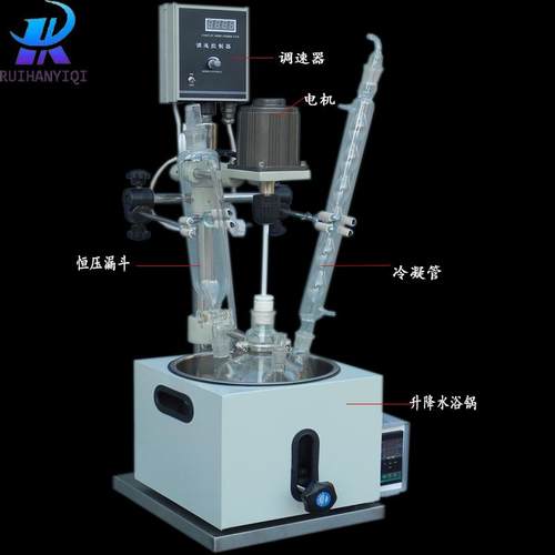 防爆数显小型郑州瑞涵1L2L3L5L单层玻璃反应釜厂家保障 - 图1