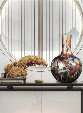 威弗列德仿古描金珐琅彩桌面花瓶居家客厅玄关瓷器景德镇陶瓷摆件