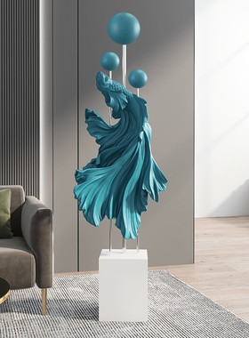 轻奢斗鱼客厅摆件大型落地电视柜旁边家居装饰品乔迁新居开业礼物