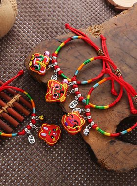 2025新款端午节五彩绳手工编织民族风饰品批发小礼品店红绳手链