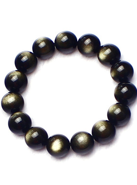 东海节高水晶天然金曜石单圈时尚手链男女款轻奢风简约手串