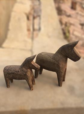 中式装修石雕复古风客厅玄关创意仿古汉唐石马家居手工艺礼品摆饰