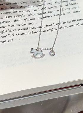 马年贝壳马上有钱锁骨链