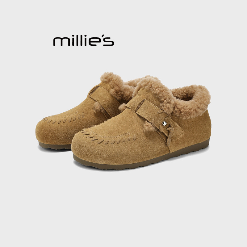 MILLIE'S/妙丽2025秋冬新款加绒保暖时尚百搭休闲运动鞋雪地靴女Z,淘宝优惠券,粉丝福利购,淘宝优惠卷