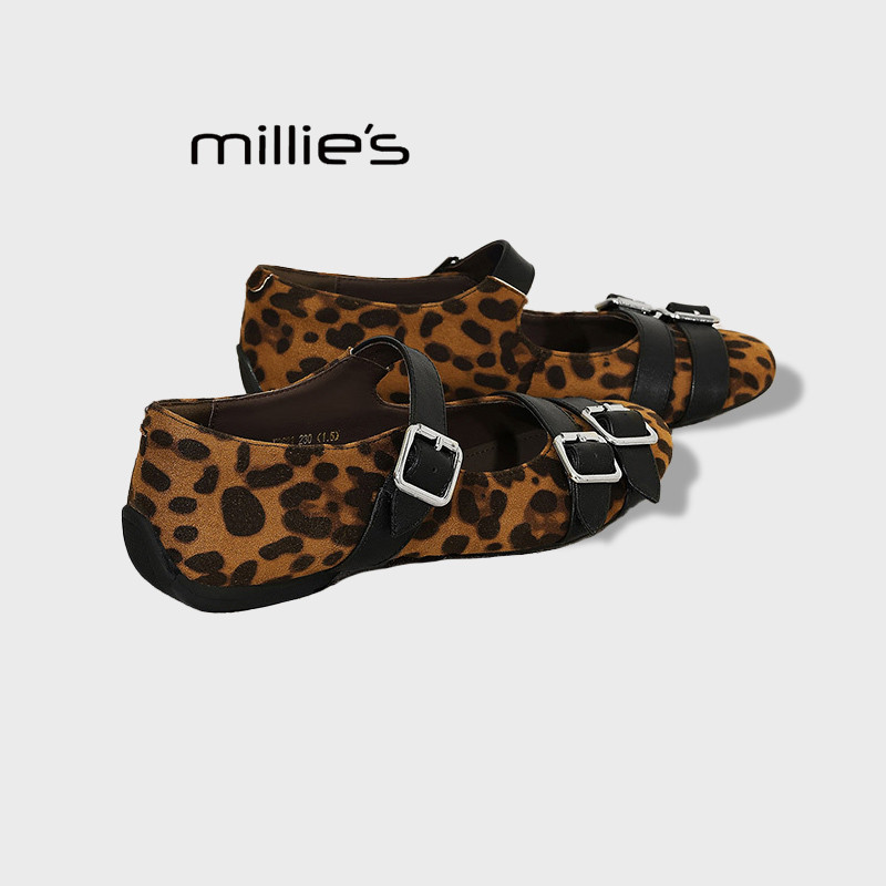 MILLIE'S/妙丽2026春季新款复古风玛丽珍鞋女平底真皮百搭豆豆鞋Z,淘宝优惠券,粉丝福利购,淘宝优惠卷