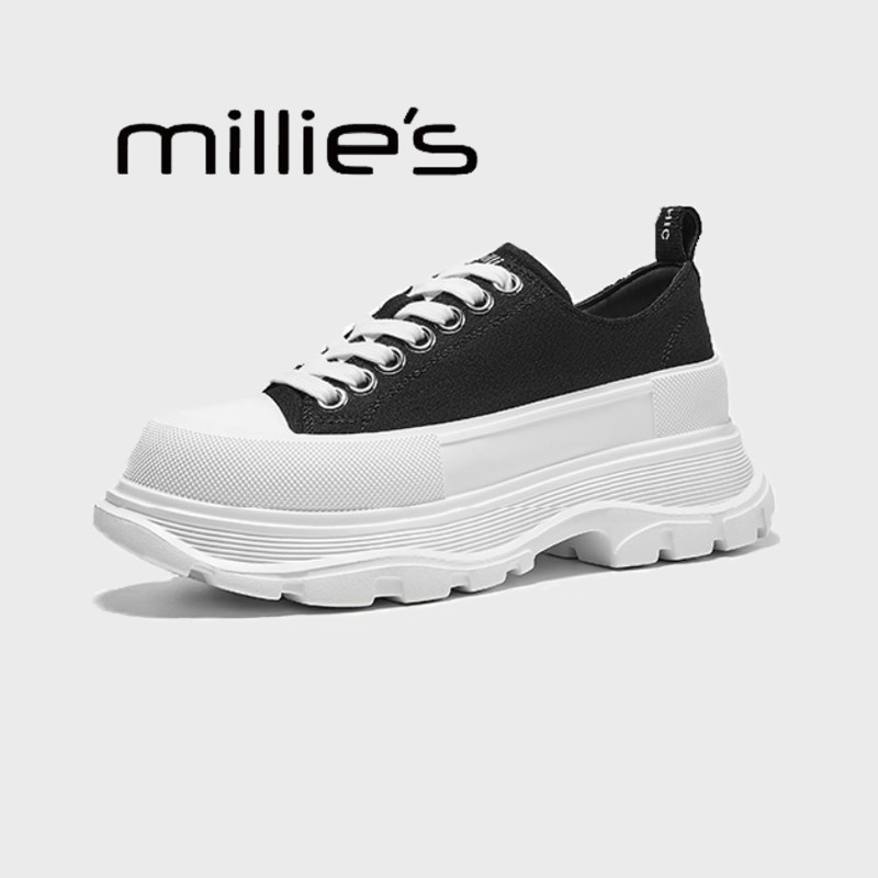 MILLIE'S/妙丽新款圆头厚底小个子增高超轻时尚百搭休闲ins老爹鞋,淘宝优惠券,粉丝福利购,淘宝优惠卷