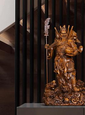 招财元宝关公摆件九龙关公像武财神爷神像办公室公司开业镇宅关公