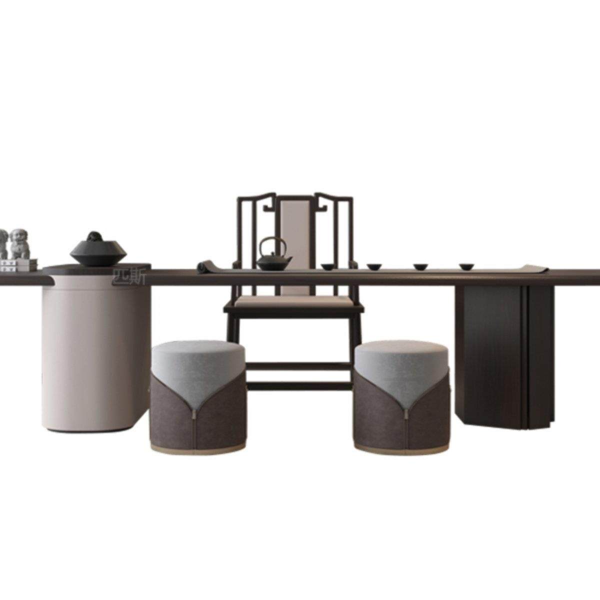 新中国风茶几和椅子意大利无障碍豪华茶室实木茶几咖啡桌家居设计,淘宝优惠券,粉丝福利购,淘宝优惠卷