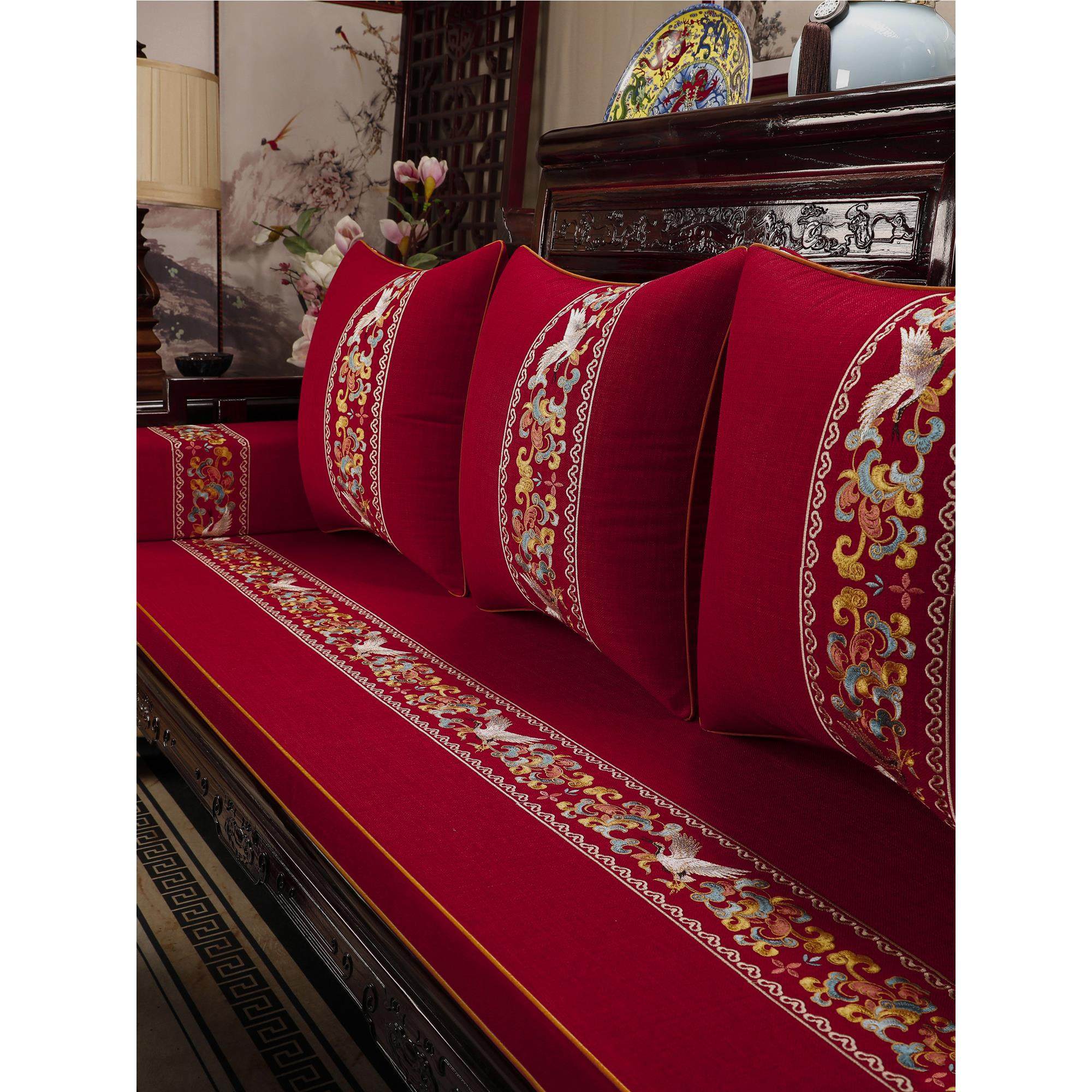 新中国风罗汉床垫沙发靠背五件套座垫经典红木家具沙发靠垫定制,淘宝优惠券,粉丝福利购,淘宝优惠卷