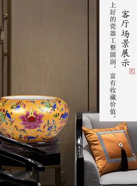 景德镇陶瓷器博古架聚宝盆鱼缸摆件客厅办公室水培装饰工艺品摆件