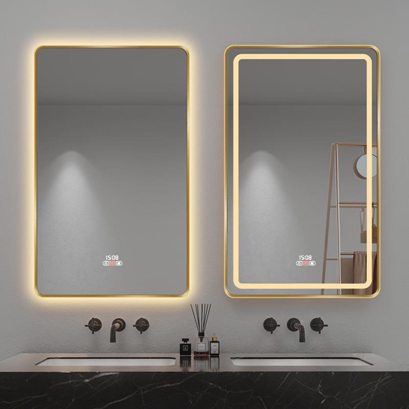 方形智能镜带框浴镜式卫生间挂墙触控感应室带灯雾防酒店ITF发光 - 图1